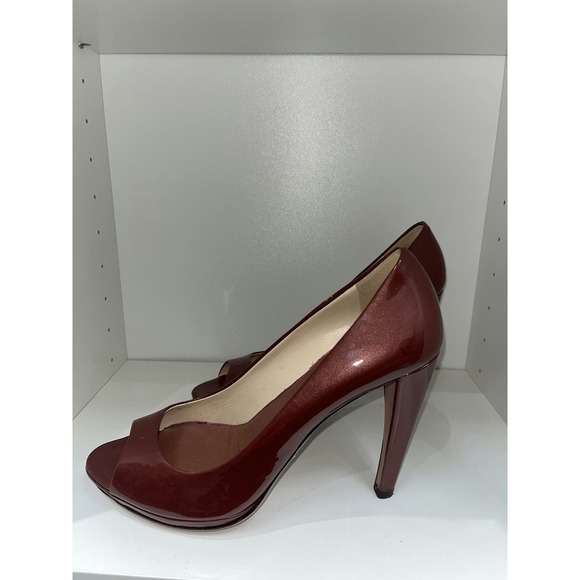 Prada Spazzolato Fume Red/wine Pumps - Picture 2 of 4